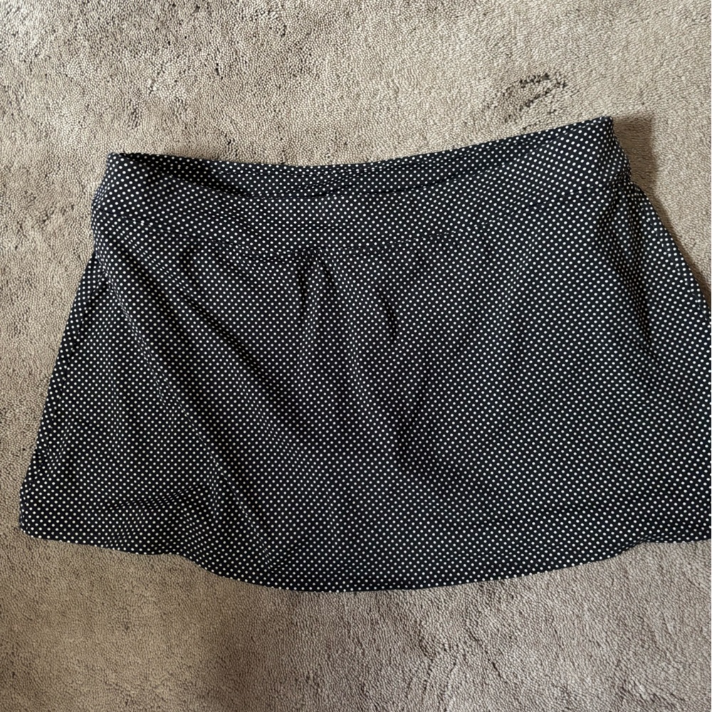 Lands' End Black and White Polka Dot Swim Skort